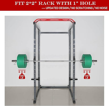 SYL Fitness 2x2 J-Hooks Power Rack Attachment Barbell Holder/Squat Rack Accessories J Cups, Pin Dia Available in 1", 1/2" and 3/4"