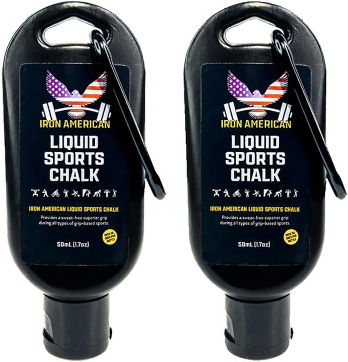 IRON AMERICAN Liquid Chalk - No-Mess Long-Lasting Grip Chalk for Weightlifting, Gymnastics, Rock Climbing, and Fitness Training - Advanced Hand Chalk for Gym