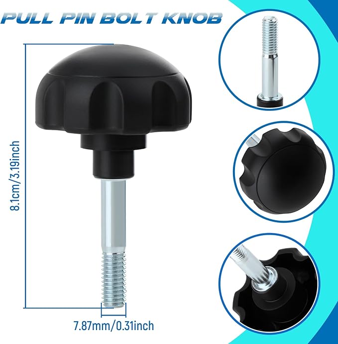 Plum Blossom Handle Screw - Elliptical Machine Accessories for Thread Replacement, Locking Pin Pull up Hand Knob Tightening Screw, Exercise Machine Attachments Bolt Knob Pin Accessories Equipment