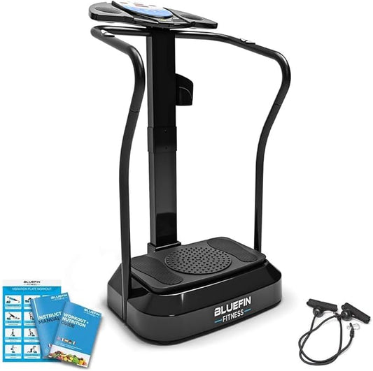 Bluefin Fitness Vibration Platform Pro Model Upgraded Design with Silent Motors and Built in Speakers Build Muscle at Home and Loose Fat