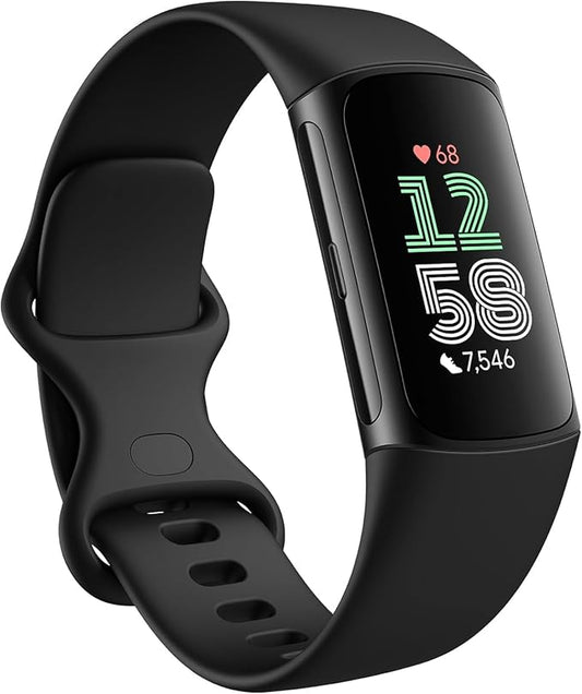 Fitbit Charge 6 Activity Tracker Heart Rate Monitoring, 7-Day Battery, Integrated Google Apps, Maps & Wallet, in-Depth Health Insights, Activity & Sleep Analysis, S & L Bands Included, Obsidian/Black