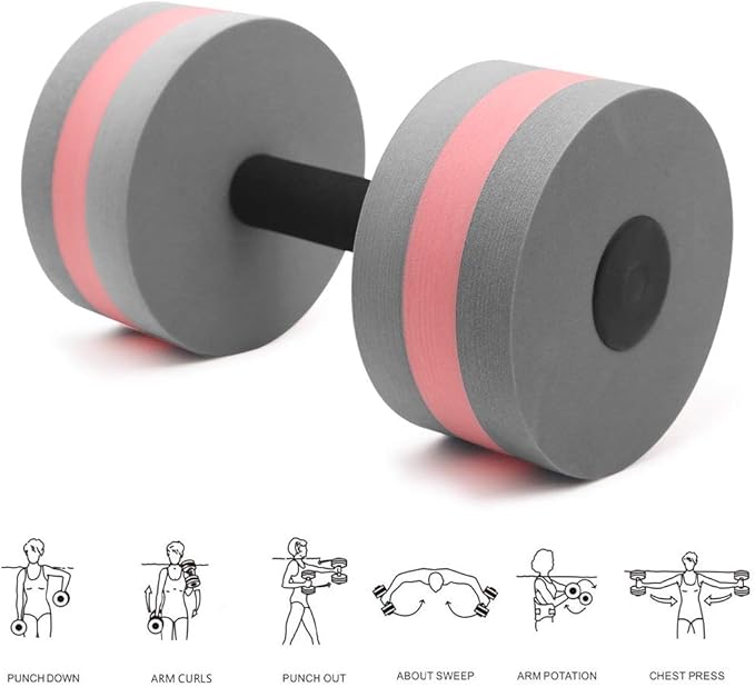 Aquatic Exercise Dumbbells - Set of 2 for Water Aerobics Fitness and Pool Exercises