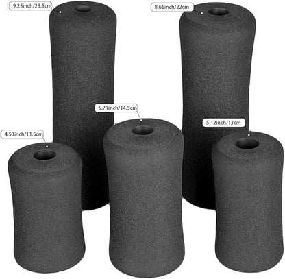 Sponge Foam Foot Pad Roller Pair, Used for Replacing Gym Exercise Equipment, Suitable for 1-inch Rod (Foam 5.12" X 2.76" Od X 0.87" Id)