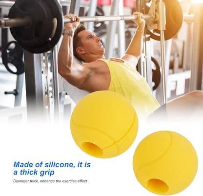 Pull Up Bar Thick Bar Adapter,Thick Bar Adapter Thick Bar Grips, Weight Grips for Dumbbells,Thick Grip Training Adapter for Dumbbell Barbell Weight Lifting Fitness Exercise(yellow)