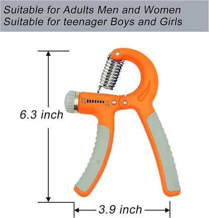 Grip Strengthener 5-60kg Rubber Handle Adjustable Stretcher Hand Trainer Forearm Finger Wrist Gripper Exerciser Squeezer Workout 1 Pack