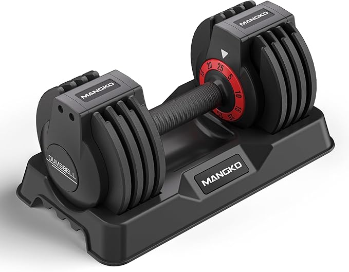 Mangko Adjustable Dumbbell 25LB Single Dumbbell Weight, 5 in 1 Weight Dumbbell with Anti-Slip Metal Handle, Suitable for Home Gym Exercise Equipment