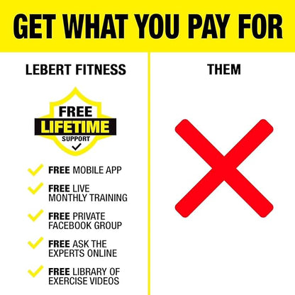 Lebert Fitness | The Original Bodyweight, Pull-Up & Dip Bars for Home Gym | All Fitness Levels | Includes Free Mobile App & Lebert Community Access (Yellow EQ/BAR Combo)