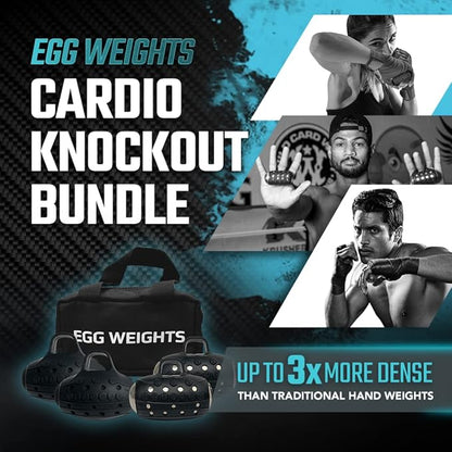 Egg Weights 6.0 lb Cardio Knockout Bundle: 2 Pairs of Hand Dumbbells (4.0 lb Knockout Set and a 2.0 lb Cardio Set) Handheld Free Weights for Kickboxing, Shadow Boxing, Yoga + Free E-Book Workout Guide