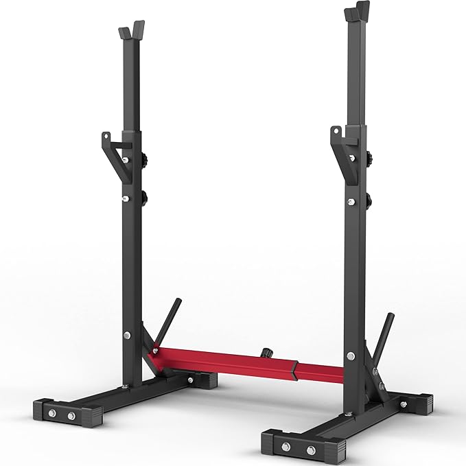 Holleyweb Squat Rack Stand Bench Press Rack,Adjustable Barbell Stand Rack Multi-Function Strength Weight Rack Home Gym