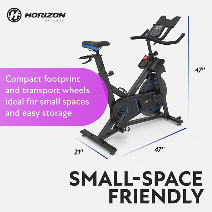 Horizon Fitness 7.0 IC Indoor Cycle Bike, Fitness & Cardio, Magnetic Resistance Cycling Bike with Bluetooth, Multi-Position Grips, 300lb Weight Capacity, Black