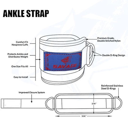 Ankle Strap for Cable Machine Attachments