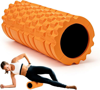 Foam Roller High Density 13" Patented Exercise Roller for Deep Tissue Muscle Massage, Muscle Massage and Myofascial Trigger Point Release, Relieves Muscle Pain, Improves Mobility (Orange)