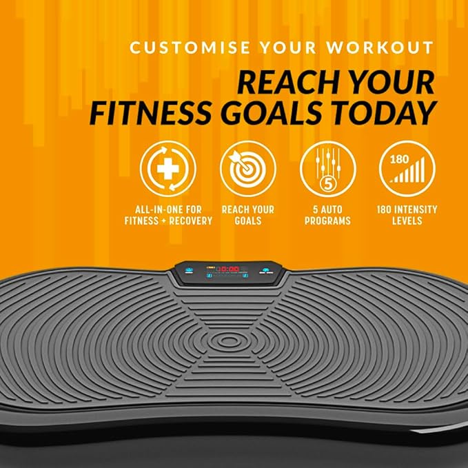 Bluefin Fitness Ultra Slim and Premium 3D Power Vibration Plate - Innovational Vibro Shaper 5 Programs + 180 Levels - Noiseless Home Fitness Bluetooth Speakers Easy Storage Sleek & Compact Design