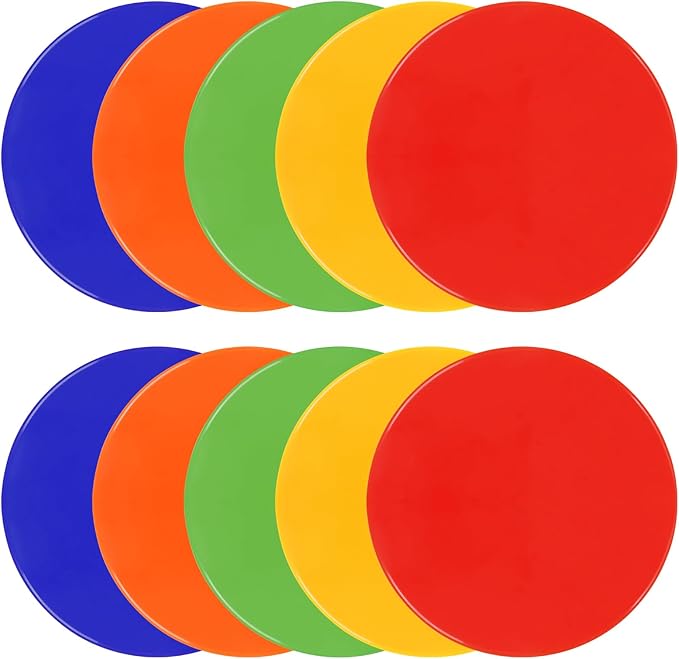 Spot Markers 9 Inch 10 Inch Non Slip Rubber Agility Markers Flat Field Cones Floor Dots for Soccer Basketball Sports Speed Agility Training and Drills