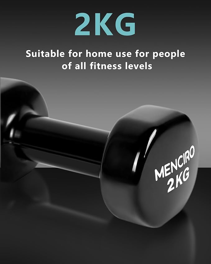 MENCIRO Dumbbells Set of 2 for Home Gym, 1KG - 5KG Hand Weight Set for Exercise and Fitness