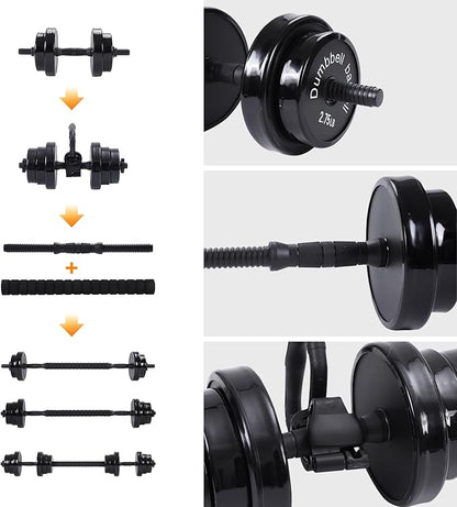 Nice C Weights, Dumbbell Set, Kettlebells, Adjustable Dumbbells, Barbell Weight Set, 20-40-50-70LB 3-in-1 set, Non-Slip, All-purpose