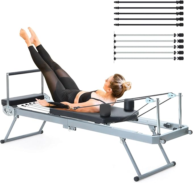 Pilates Reformer, Foldable Pilates Reformer Machine for Home