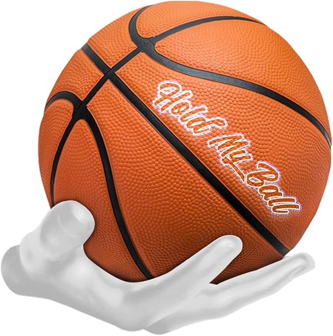 Wall-Mounted Ball Holder - Stylish Organizer & Space-Saving Rack for Basketball, Soccer, Football, Rugby - Ideal for Man Cave Decor and Sports Enthusiasts - Memorabilia Display