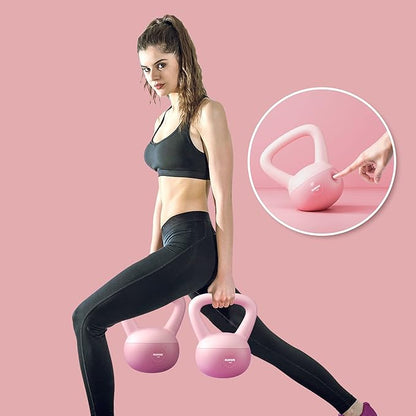 RUNWE Soft Kettlebell - Weight Options for 5, 10, 15 and 20 LB Strength Training Kettlebells Weight Iron Sand Filled Shock-Proof Hand Weights for Women Men or Children