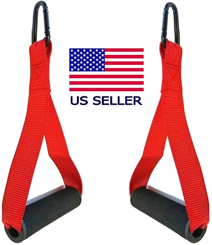 FITNESS MANIAC Home Gym Cable Attachment Handle Machine Exercise Chrome PressDown Strength Training Home Gym Attachments