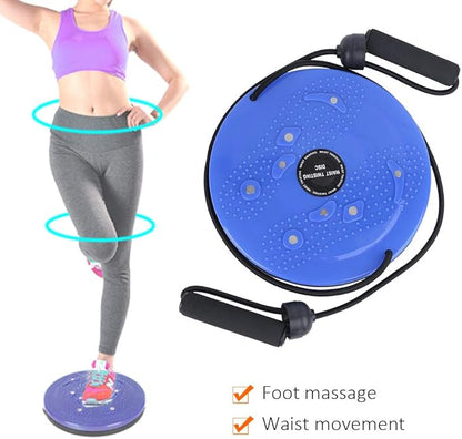 Twisting Waist Disc, Core Twister Board Ankle Body Shaping Aerobic Exercise Fitness Slim Machine Rotating Female Trainer Twist Sports Equipment with Pull Rope for Home Office Slimming Foot Massage