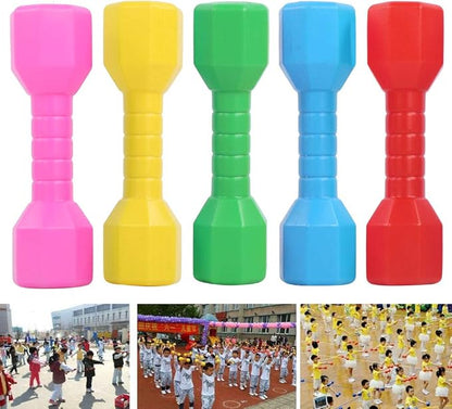 Kids Plastic Hand Dumbbells,plplaaoo 10Pcs/Set Dumbbells for Children, Home Gym Exercise Barbell, Children Exercise Fitness Sport Toy Gift