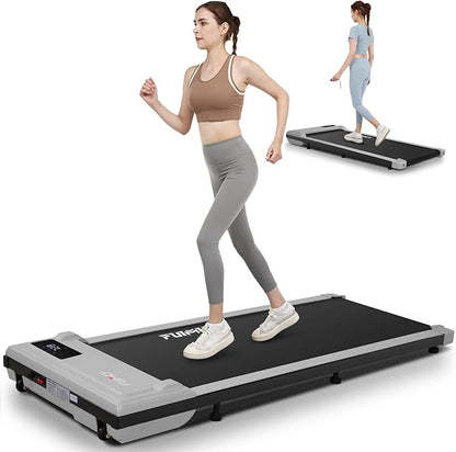 FUNMILY Walking Pad Treadmill 300 lb Capacity Under Desk Treadmill, 2.5hp Portable Treadmills for Home Office Small Running, 2 in 1 Working Walking Jogging Machine with Shock Absorption, LED Display