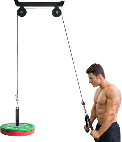 Luwint Ceiling Mount Fitness Pulley System, LAT Pulldown Attachments for DIY Home Gym Garage