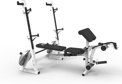 Marcy Olympic Weight Bench with Preacher Curl Pad and Leg Developer for Full-Body Workout