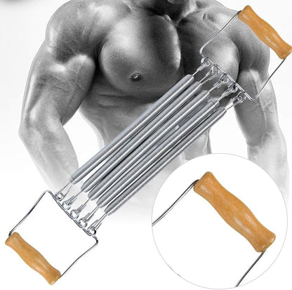 Chest Expander for Men Chest Exerciser Chest Spring Exercise Cables Exercise Spring Wooden Handle Fitness Chest Expander Arm Chest Muscle Developer Exercise Training Equipment