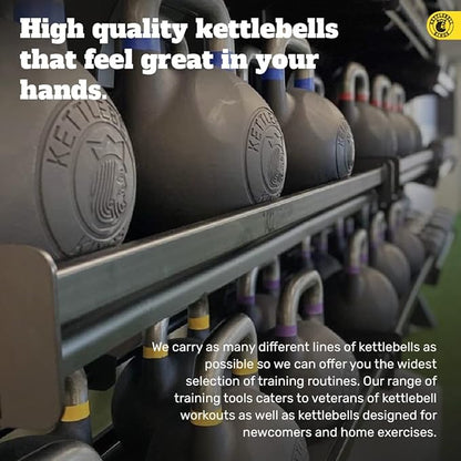 Kettlebell Kings Powder Coated Kettlebell Weights 5-90 LB | Workout Gym Equipment & Strength training sets for Women & Men | Durable Coating for Grip Strength, Rust Prevention