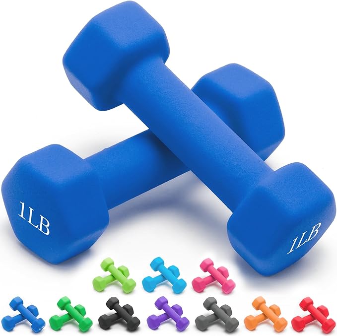 Portzon 10 Colors Options Compatible with Set of 2 Neoprene Dumbbell,1-15 LB, Anti-Slip, Anti-roll, Hex Shape