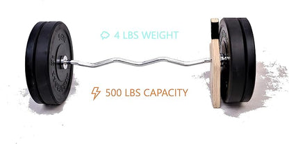 Trenbon Wooden Mini Deadlift Barbell Jack, Compact and Portable with Non-Slip Handle for Loading Unloading Changing Weight Plates