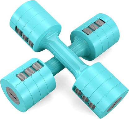 EAST MOUNT Adjustable Dumbbells Set Pair 2 4 6 8 10 Lbs Women Hand Weights 2-5 Lbs Each 6 in 1 Free Weights for Home Gym Exercise Training