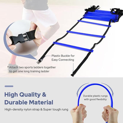 GHB Pro Agility Ladder Agility Training Ladder Speed 12 Rung 20ft with Carrying Bag