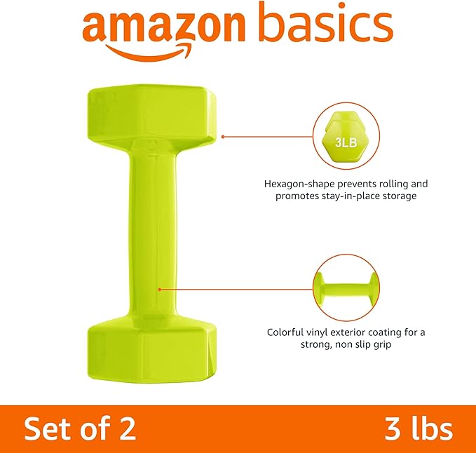 Amazon Basics Vinyl Coated Dumbbell Hand Weights