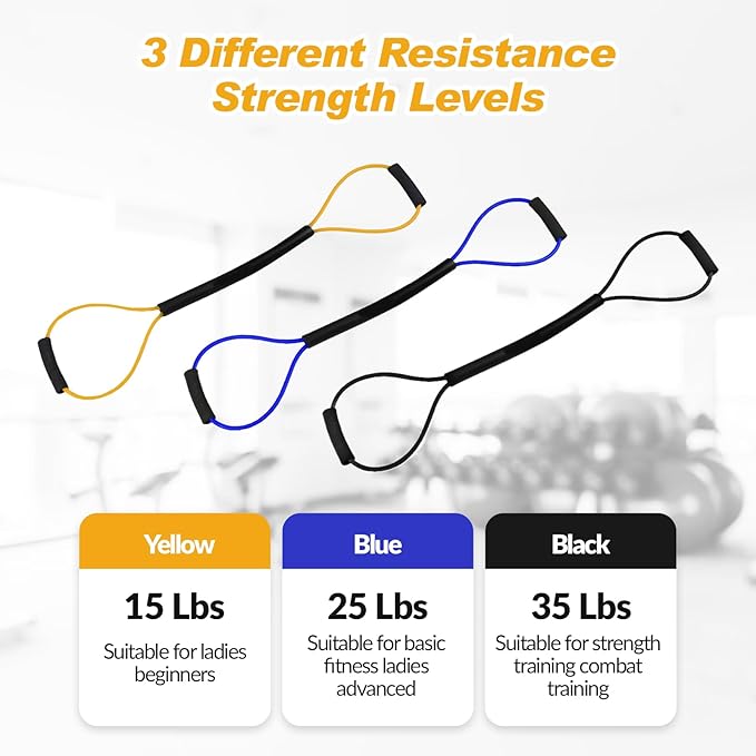 Vaveren Sports Resistance Bands Tension Rope with Comfort Handles Thai caseing Thai MMA Pull Rope Agility Training for Shadow Boxing Indoor Arm Gym