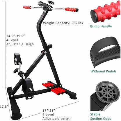 Pedal Exerciser Bike Hand Arm Leg and Knee Peddler Adjustable Fitness Equipment for Seniors, Elderly Home Dual Pedal Exercise Bike for Total Body