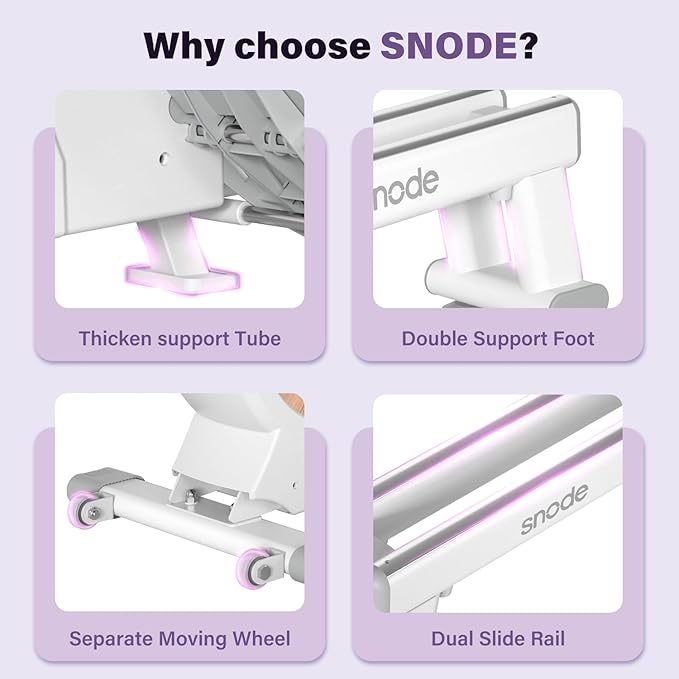 SNODE Rowing Machine for Home, Sturdy Rower Machinewith LCD Monitor, Ergonomic Seat, Dual Rail, High Weight Capacity