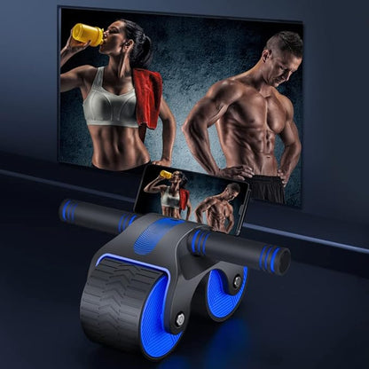 Ab Wheel Roller with Elbow Support, Automatic Rebound Abdominal Wheel, 2024 New Ab Roller Wheel for Abdominal Exercise Fitness, Springback Wheels Roller