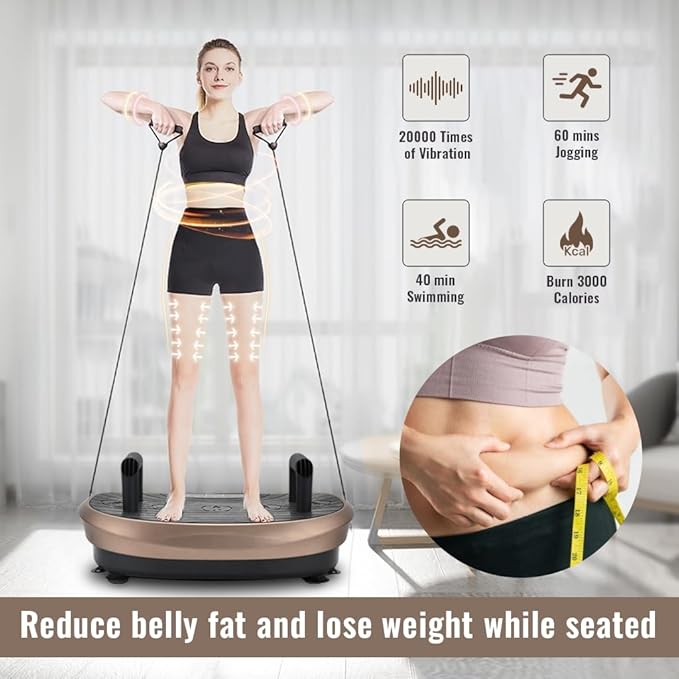 EILISON FITABS 3D Vibration Plate Exercise Machine - Oscillation, Pulsation + 3D Motion Vibration Platform | Whole Body Viberation Machine for Weight Loss, Shaping, Recovery, Toning, ABS