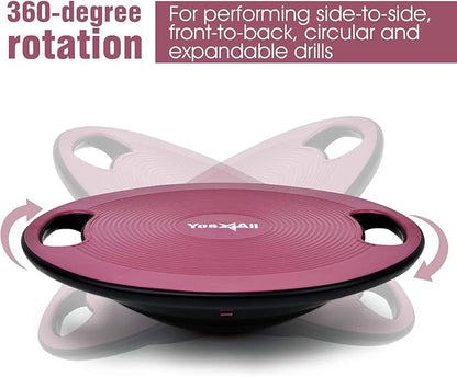 Yes4All Upgraded Wobble Balance Board, 16.34" TPE Non-slip, Stability Board for Home Gym, Standing Desk & Physical Therapy