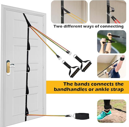 Resistance Bands Set for Men and Women - Exercise Bands with Handles, Door Anchor, Ankle Straps - Perfect for Heavy Resistance Training, Physical Therapy, Yoga, Home Workouts - Shape Your Body