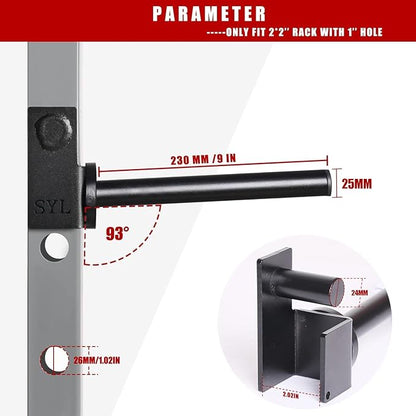 SYL Fitness Olympic Weight Plates Holder Power Rack Attachment Weights Storage Rack, Fit 2x2 & 3x3 inch Square Tube