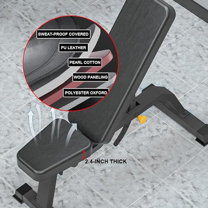 Adjustable Bench, Professional Weight Bench, Incline Flat Decline Sit Up Bench,Dumbbell Stool