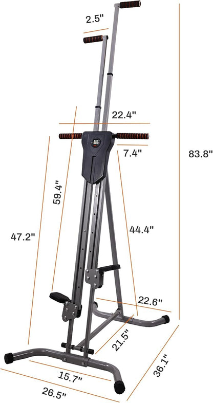 Signature Fitness Vertical Climber with Cast Iron Frame and Digital Display, Silver