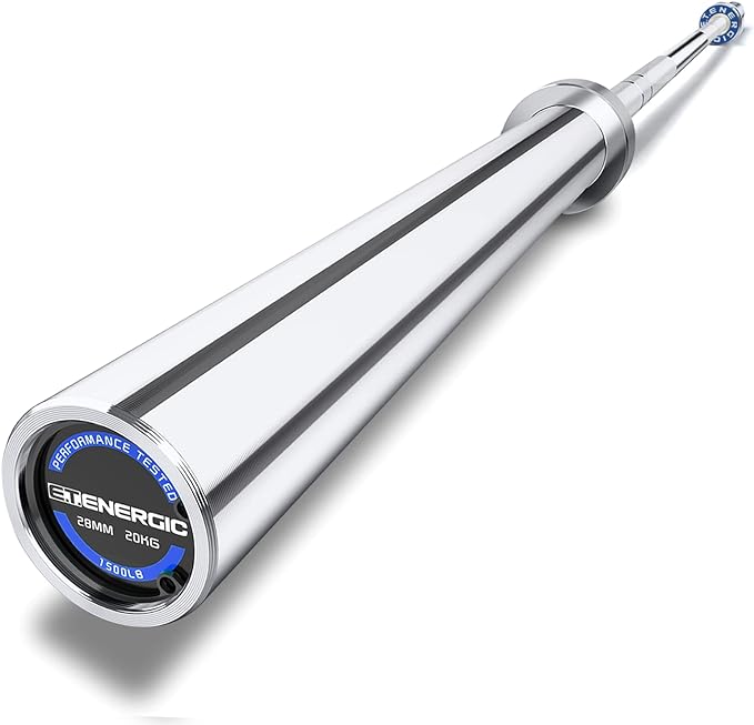 7ft Olympic Barbell Bar 45LB Load 1500-lbs Capacity Available, for Gym Home Exercises, Weightlifting, Powerlifting for 2" Olympic Plates