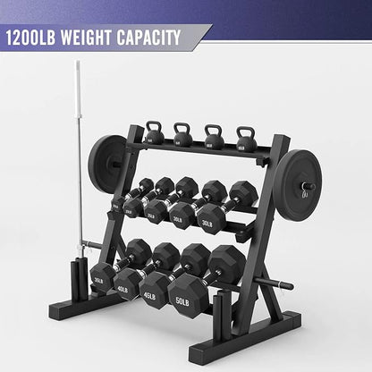 Dumbbell Rack Multifunctional Weight Stand for Home Gym Suitable for Storage of Dumbbell, Weight Plates, and Curl Bar