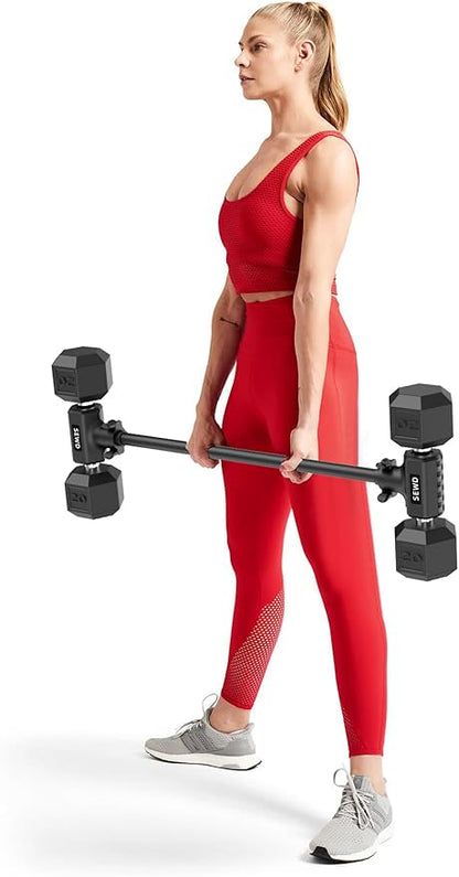 Dumbbell Converter by SEWD – Turn Dumbbells into Barbell Set – Adjustable Weights & Up to 220LB Capacity Barbell for Home Gym Full Body Workouts.