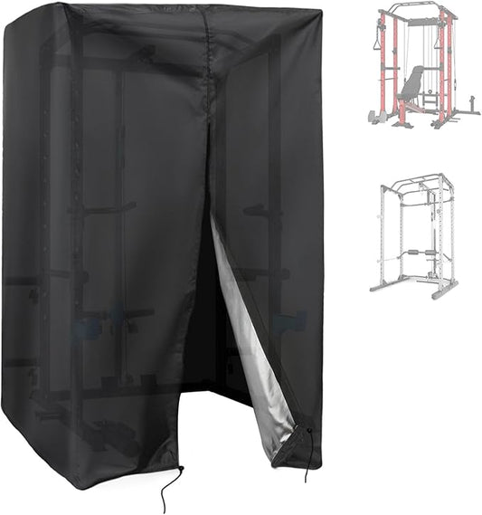 Squat Rack Cover, Waterproof Outdoor Gym Equipment Covers with Zipper for Squat Rack/Weight Lifting Rack/Home Gym Workout Equipment